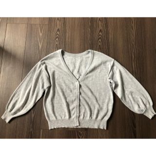 プロポーションボディドレッシング(PROPORTION BODY DRESSING)のカーディガン　背部レース　Ｖネック　ライトグレー(カーディガン)