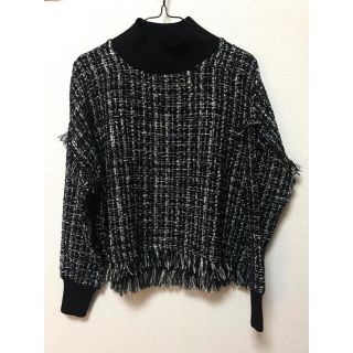 ザラ(ZARA)のZARA★ツイードフリンジトップス★ニット(ニット/セーター)