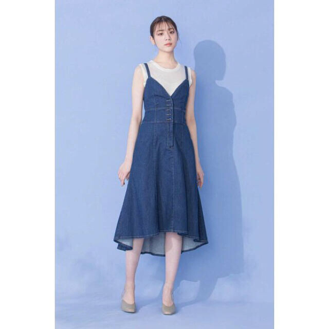 JILL by JILLSTUART(ジルバイジルスチュアート)のジルバイ♡ストラップデニム ワンピース レディースのワンピース(ひざ丈ワンピース)の商品写真