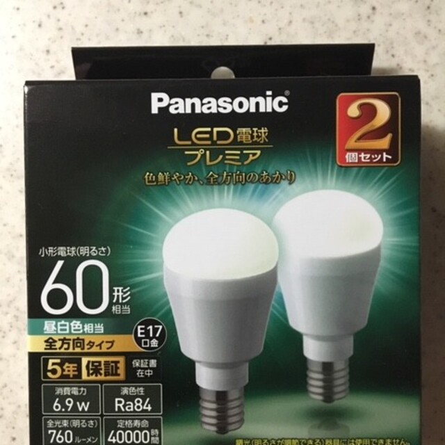 Panasonic(パナソニック)のパナソニック  LED 電球形LDA7NGE17Z60ESW22T インテリア/住まい/日用品のライト/照明/LED(蛍光灯/電球)の商品写真