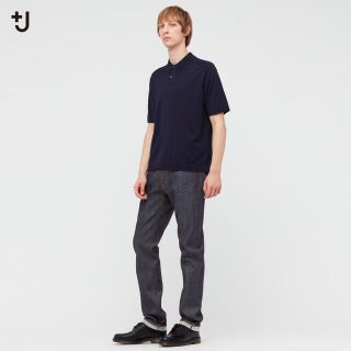 ユニクロ(UNIQLO)の33インチ ユニクロ　+J デニム  セルビッジスリムフィットストレートジーンズ(デニム/ジーンズ)