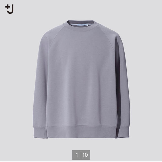 UNIQLO(ユニクロ)のグレー　Lサイズ　ユニクロ　+J ドライスウェットシャツ(長袖) レディースのトップス(トレーナー/スウェット)の商品写真