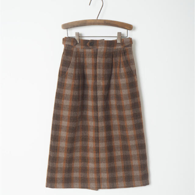 Crisp(クリスプ)のチェックタイトスカート＊ブラウン レディースのスカート(ひざ丈スカート)の商品写真