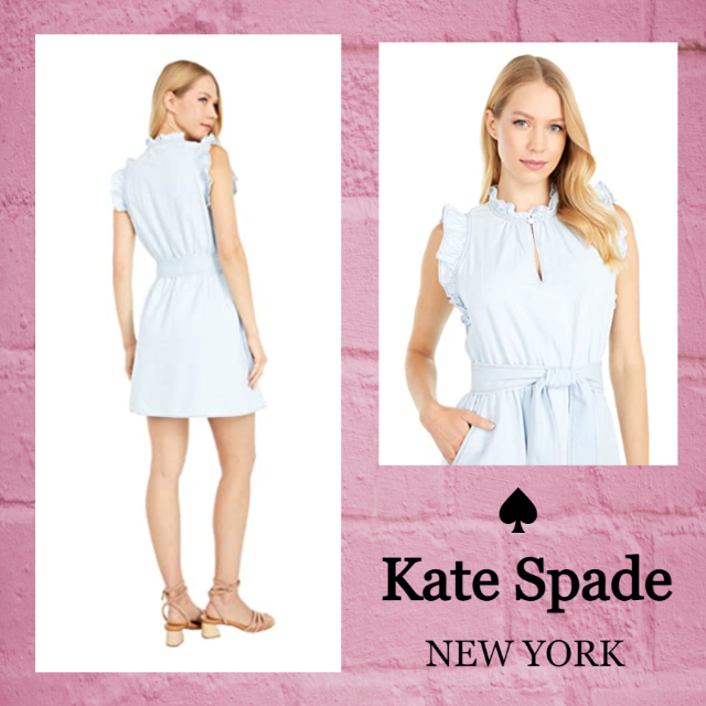 kate spade new york(ケイトスペードニューヨーク)の★SALE☆【kate spade】デニムラッフルドレスワンピース レディースのワンピース(ミニワンピース)の商品写真