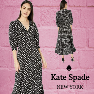 ★SALE☆【kate spade】クラウドドットラップドレスワンピース