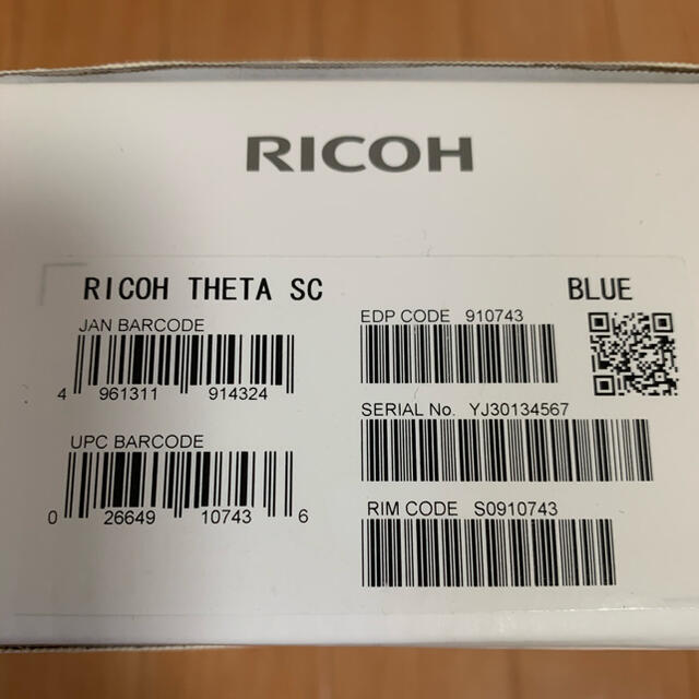 RICOH(リコー)のRICOH THETA SC BLUE スマホ/家電/カメラのカメラ(コンパクトデジタルカメラ)の商品写真