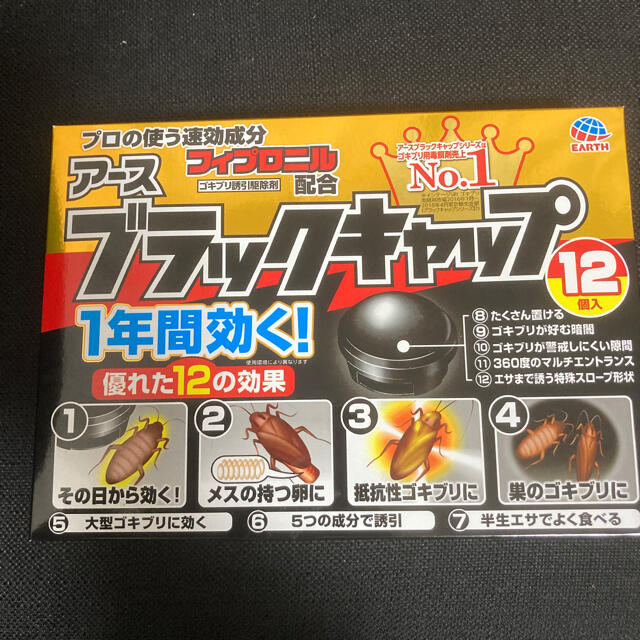 アース製薬(アースセイヤク)のアース　ブラックキャップ　12個入り インテリア/住まい/日用品の日用品/生活雑貨/旅行(日用品/生活雑貨)の商品写真