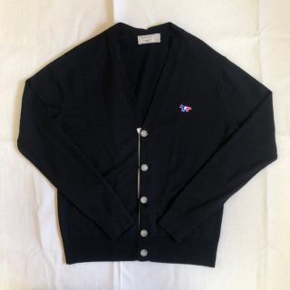 メゾンキツネ(MAISON KITSUNE')の【ぶるー様専用】MAISON KITSUNE ウールカーディガン/黒(カーディガン)