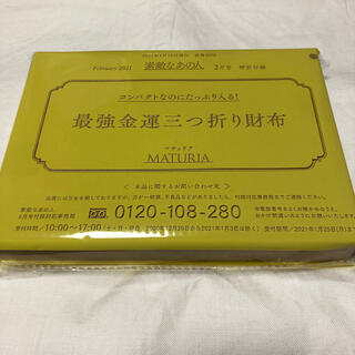 タカラジマシャ(宝島社)の素敵なあの人 2月号 付録 三つ折り財布 maturia(財布)