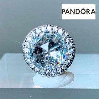 スワロフスキー(SWAROVSKI)の【新品】PANDORA パンドラ チャーム ラディアントハーツクリア白 S925(チャーム)