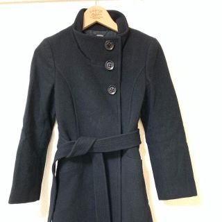 ニジュウサンク(23区)の23区 アンゴラ混 スタンドカラー コート size32/黒(ロングコート)