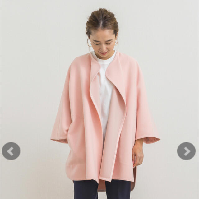 【新品】yori スプリングカラージャケット ピンク36サイズ スプリングコート