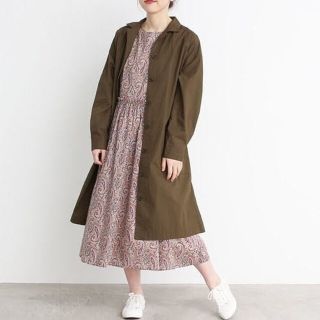 ドットアンドストライプスチャイルドウーマン(Dot&Stripes CHILDWOMAN)のダンプ 開襟ワンピコート(ロングワンピース/マキシワンピース)