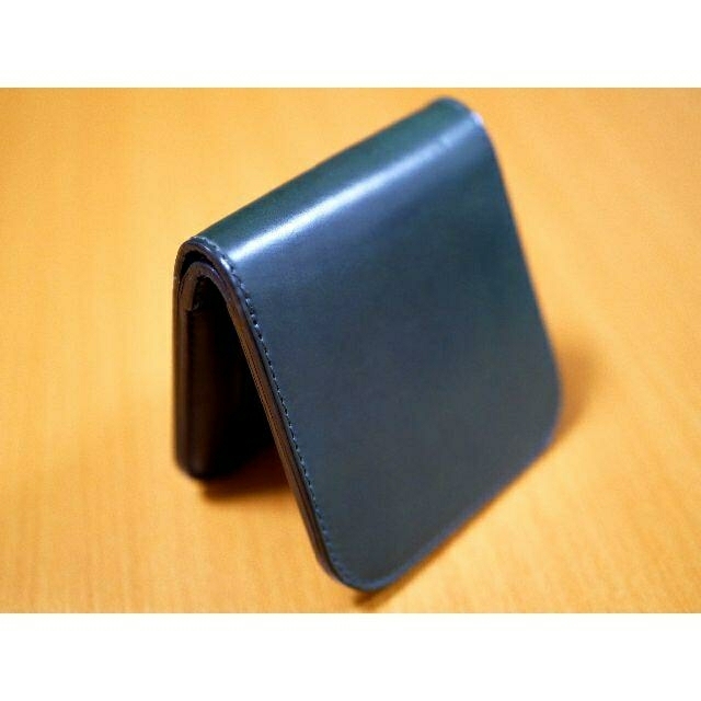 7sense シェルコードバン コンパクト二つ折り財布 グリーン 未使用品