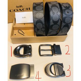 コーチ(COACH)の数量限定COACH正規品/バックル回転2個/レザーベルト/リバーシブル/男女兼用(ベルト)