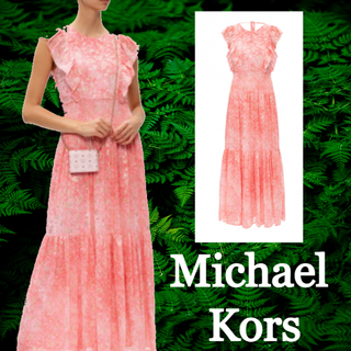 マイケルコース(MICHAEL KORS)の★SALE☆【Michael Kors】 フリルギャザーパターンドレス(ロングワンピース/マキシワンピース)
