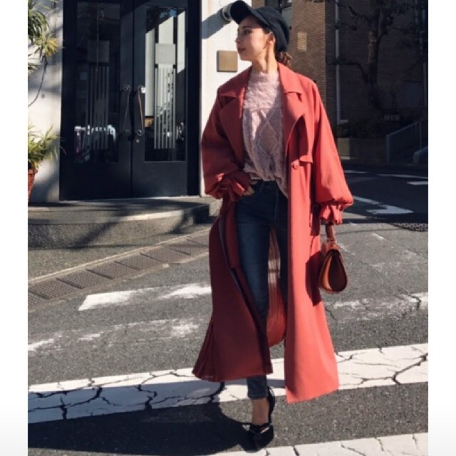 SEE THROUGH BACK PLEATS TRENCH★お値下げ中