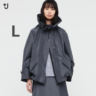 ユニクロ(UNIQLO)のユニクロ ＋J シルクブレンドオーバーサイズパーカー グレー Ｌ(ブルゾン)