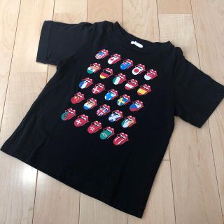 ジーユー(GU)のGU Rolling Stones Tシャツ 黒(Tシャツ/カットソー)