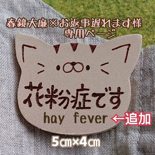 春鏡大廉 お返事遅れます様専用ページ 花粉症です Hay Fever の通販 By Non Mei Handmade ラクマ