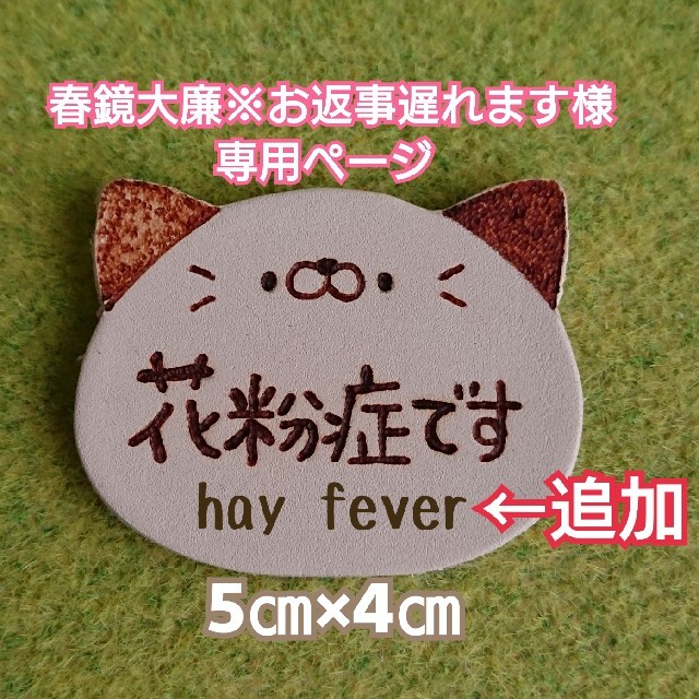 春鏡大廉 お返事遅れます様専用ページ 花粉症です Hay Fever の通販 By Non Mei Handmade ラクマ