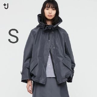 ユニクロ(UNIQLO)のユニクロ ＋J シルクブレンドオーバーサイズパーカー グレー S(ブルゾン)