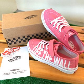 ヴァンズ(VANS)の kids キッズ20センチ　vans 新品未使用　ピンク×ホワイト　(スニーカー)