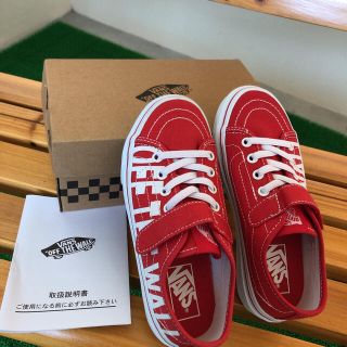 ヴァンズ(VANS)のキッズ 【VANS】ヴァンズ　19センチ　新品未使用RED/WHITE(スニーカー)