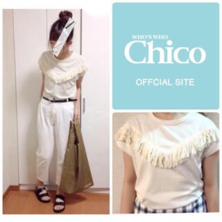 フーズフーチコ(who's who Chico)の新品 フーズフーチコ フリンジトップス(Tシャツ(半袖/袖なし))