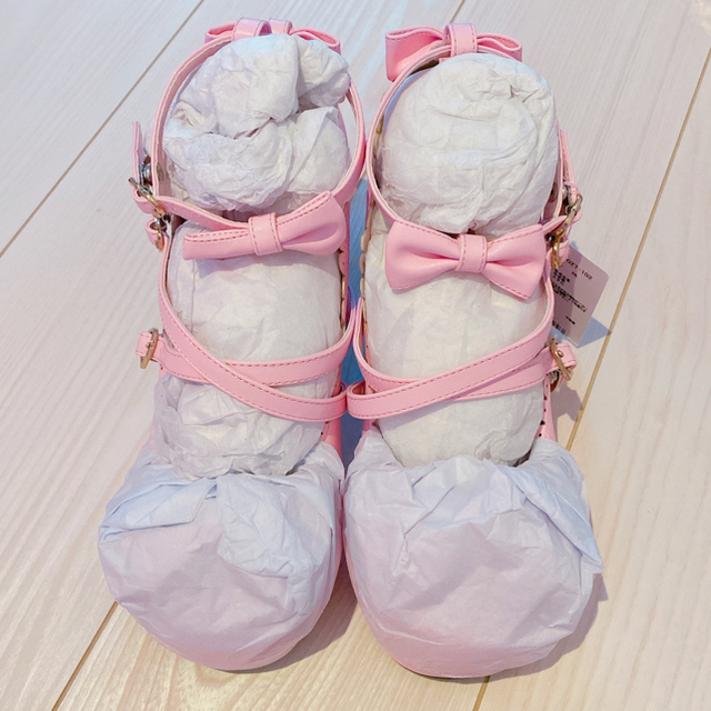 Angelic Pretty(アンジェリックプリティー)の宝石リボンシューズ ピンク レディースの靴/シューズ(ハイヒール/パンプス)の商品写真