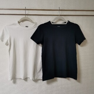 ユニクロ(UNIQLO)のユニクロ　クルーネックT 2枚セット　ホワイト　ネイビー(Tシャツ(半袖/袖なし))