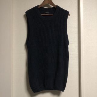 ザラ(ZARA)のZARA ネイビーコットンベスト(ベスト)