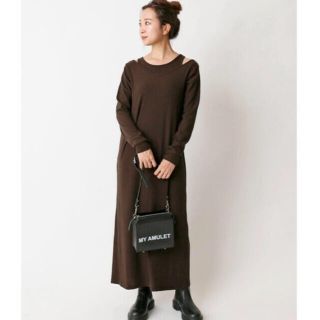 スピックアンドスパン(Spick & Span)の【美品】U by spick&span ワンピースSET ブラウン(ロングワンピース/マキシワンピース)