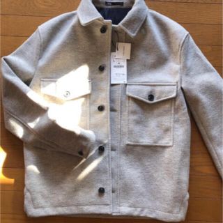 ザラ(ZARA)のZARA CPOフリースシャツジャケットグレー(ブルゾン)