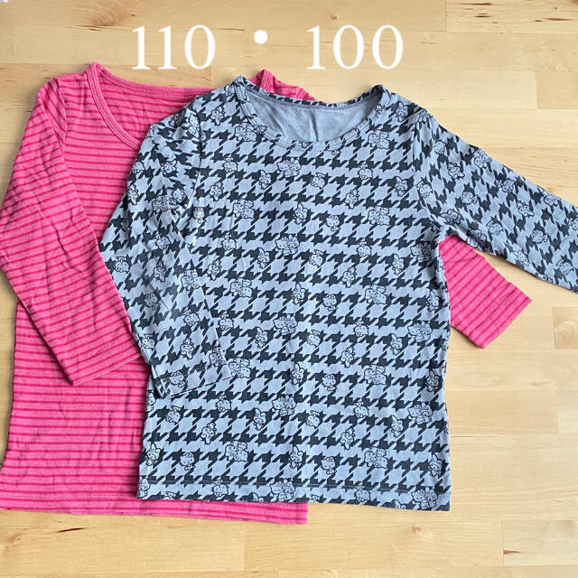 UNIQLO(ユニクロ)のkids ヒートテック長袖　２点set キッズ/ベビー/マタニティのキッズ服女の子用(90cm~)(下着)の商品写真