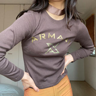 アルマーニエクスチェンジ(ARMANI EXCHANGE)のArmani Exchange ヴィンテージ  ロング Tシャツ ブラウン(Tシャツ(長袖/七分))