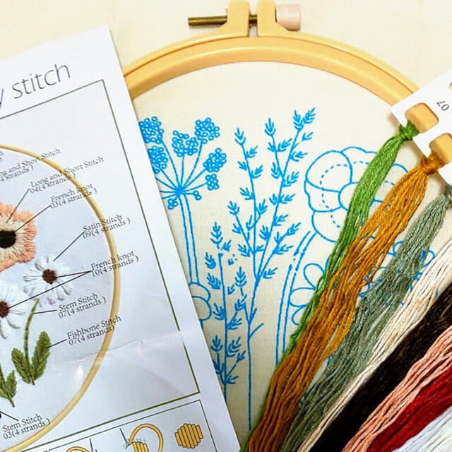 刺繍キット 刺繍枠 刺繍糸 刺繍 手芸 キット フランス刺繍 ハンドメイド 2