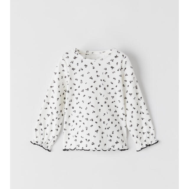 ZARA KIDS(ザラキッズ)の最終値下げ　ZARA ザラ　フローラル　Tシャツ　長袖　ロング　花柄 キッズ/ベビー/マタニティのベビー服(~85cm)(Ｔシャツ)の商品写真