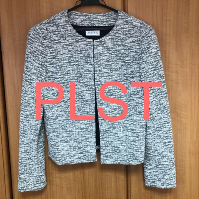 PLST ツイード　ノーカラージャケット