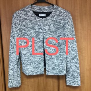 プラステ(PLST)のPLST ツイード　ノーカラージャケット(ノーカラージャケット)