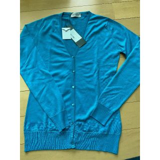 ジョンスメドレー(JOHN SMEDLEY)のスメドレーカーディガン　nettle  gaudi blue(カーディガン)