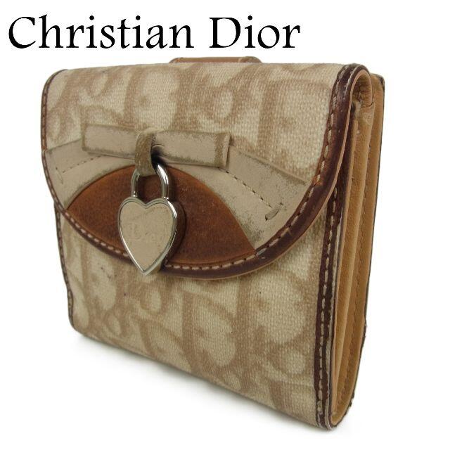 Christian Dior(クリスチャンディオール)のディオール トロッター リボン ハート カデナ Wホック 二つ折り 財布 レディースのファッション小物(財布)の商品写真