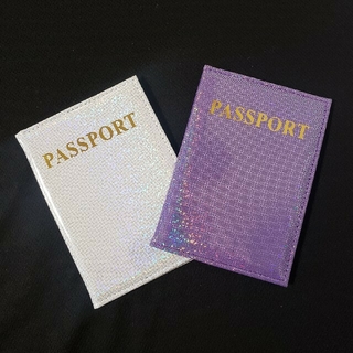パスポートケース　ラメ　2個セット　白と紫　未使用(旅行用品)