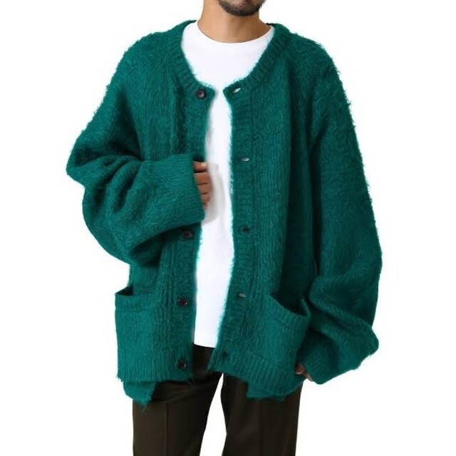 stein 20aw KID MOHAIR CARDIGAN "GREEN"