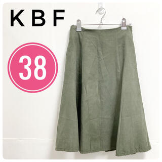 ケービーエフ(KBF)の【美品】KBF　カーキ　 ロングスカート　38号サイズ　Mサイズ(ひざ丈ワンピース)
