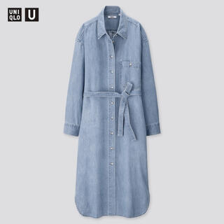 ユニクロ(UNIQLO)のUNIQLO U デニムシャツワンピース(ロングワンピース/マキシワンピース)