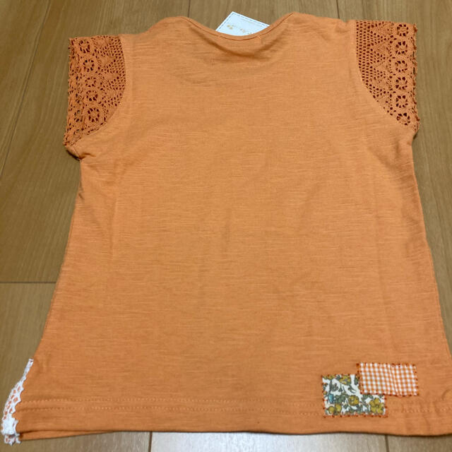 半袖　オレンジ　100cm キッズ/ベビー/マタニティのキッズ服女の子用(90cm~)(Tシャツ/カットソー)の商品写真