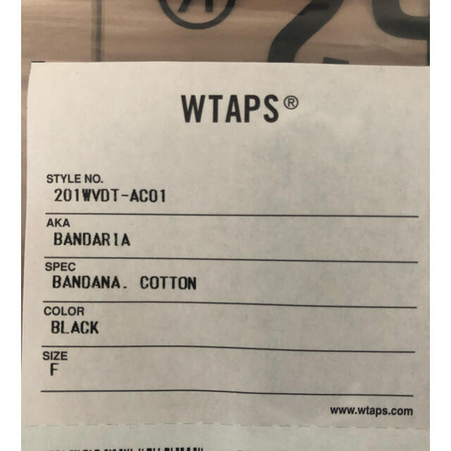 W)taps(ダブルタップス)の新品未使用 WTAPS BANDANA BLACK  メンズのファッション小物(バンダナ/スカーフ)の商品写真