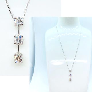 美品 Pt ダイヤモンド ネックレス D:1.00ct(ネックレス)