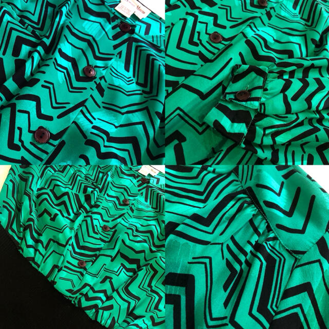 NEIMAN MARCUS☆ブラウス☆シルク☆ニーマンマーカス☆ビンテージ☆緑